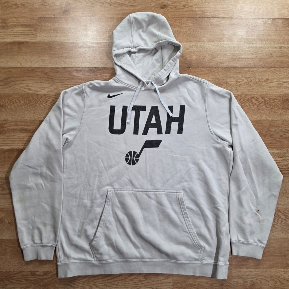Nike Utah Jazz Hoodie Mens XL NBA Basketball Fleece Pullover Grey